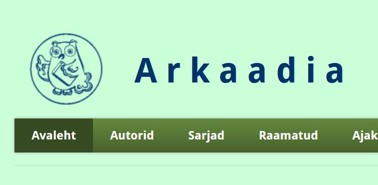 logo: joonistatud öökull ja tekst arkaadia