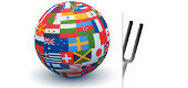 logo lippudega kaetud maakera ja helihark
