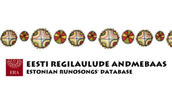 logo rahvuslike mustritega ja tekstiga eesti regilaulude andmebaas