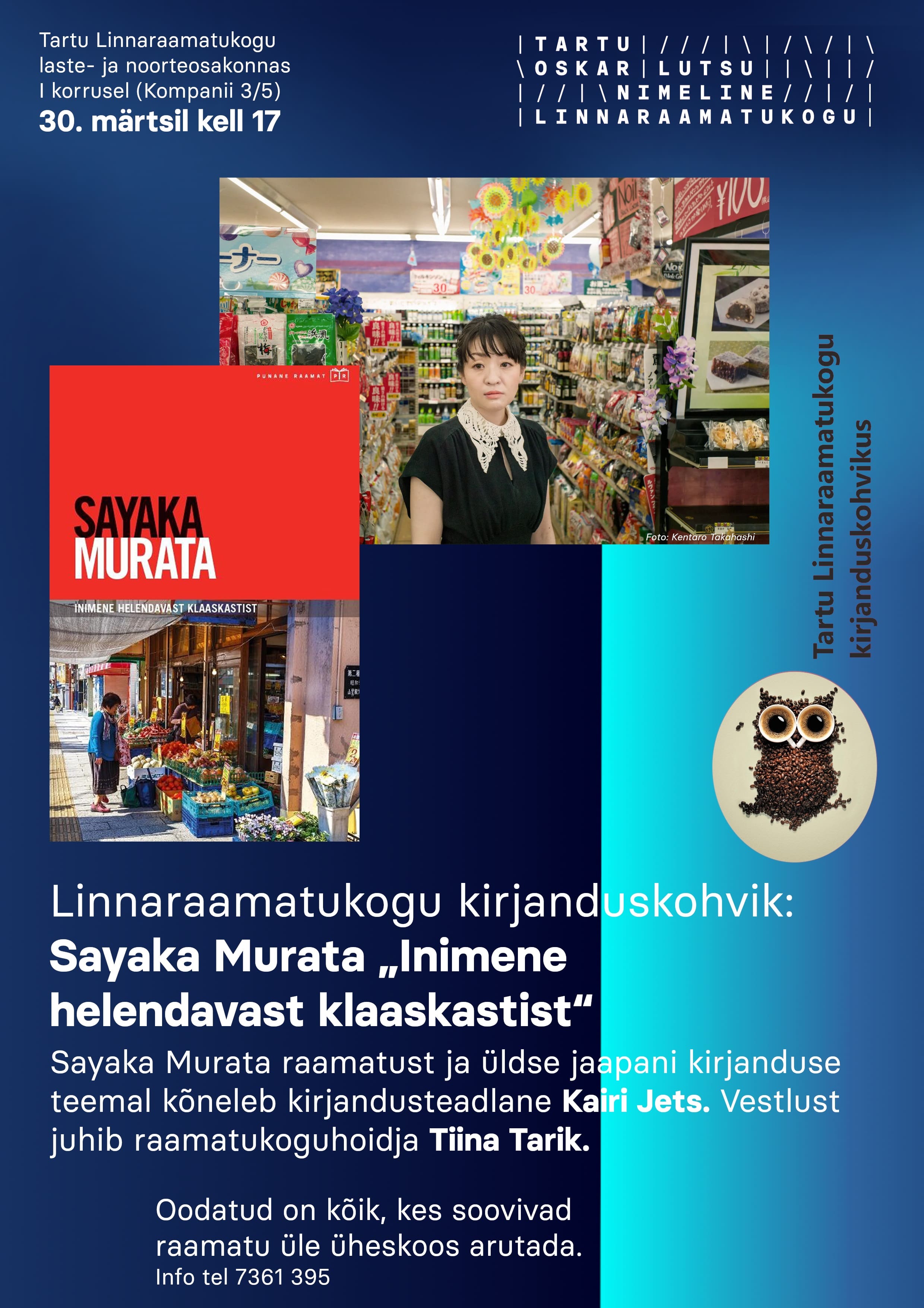 plakat kirjanduskohvikule Murata