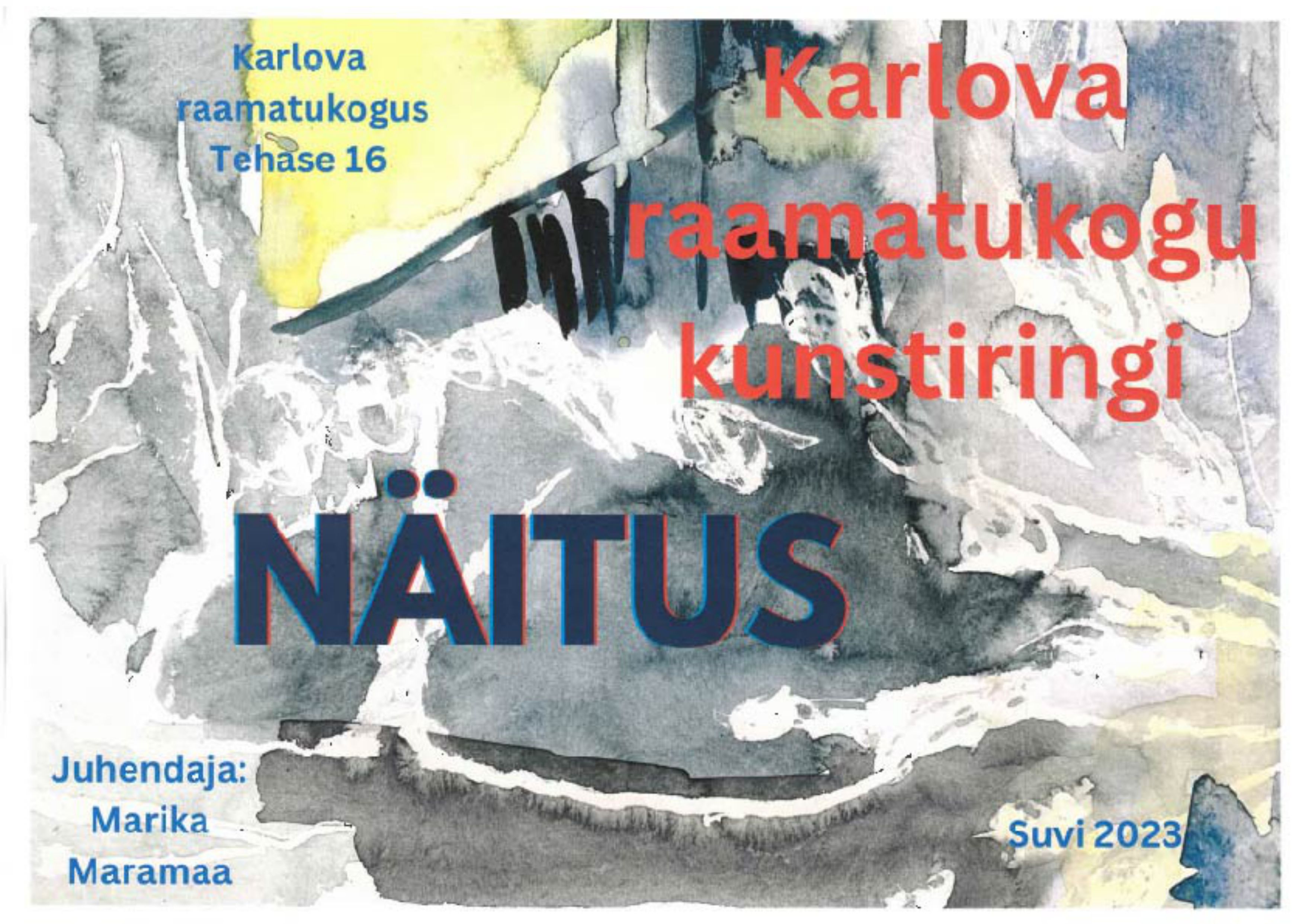 plakat Karlova raamatukogu kunstiringi näitusele
